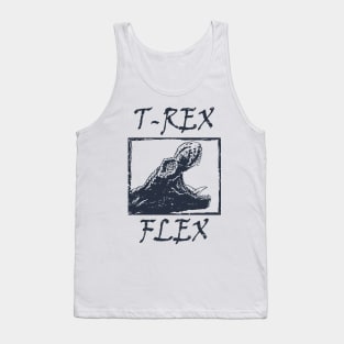 T-Rex Flex Dino Distressed Retro Black Tank Top